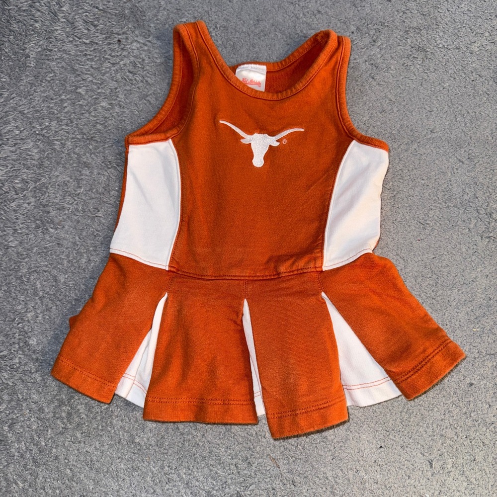 Kid Athlete Girls Texas Longhorns Cheerleading Dress 18 Months Orange White Logo
